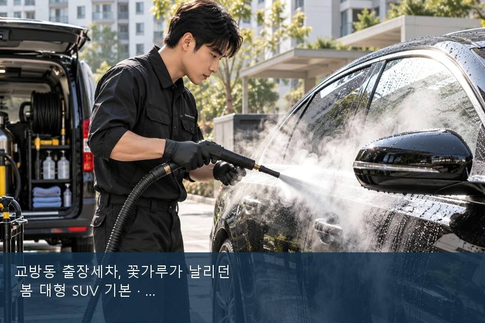 교방동 출장세차, 꽃가루가 날리던 봄 대형 SUV 기본 · 주차장에서 부른 날